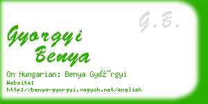 gyorgyi benya business card